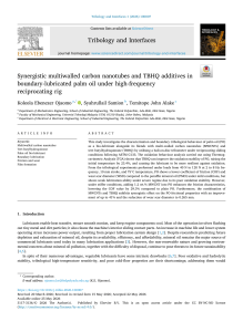 MWCNT & TBHQ Additives in Palm Oil Bio-Lubricant: Tribology Study