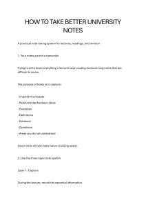 How to Take Better University Notes: Practical Note-Taking System