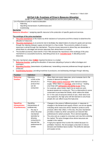 Functions of Price in Resource Allocation &ndash; AS Economics Notes