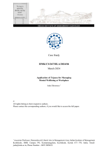 Application of Triguna for Managing Mental Wellbeing at Workplace