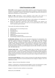A Brief Presentation on QMS &ndash; Quality Management System Overview
