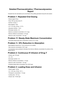 Pharmacokinetics Report: Dosing, IV Infusion & Loading Dose Problems