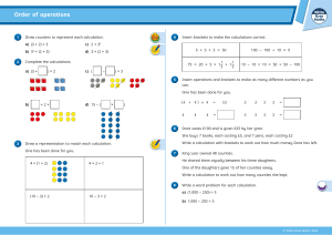 Order of Operations Worksheet &ndash; Brackets & Calculations Practice