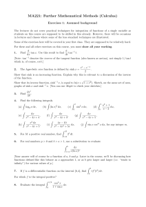 MA221 Further Mathematical Methods (Calculus) Exercises 1