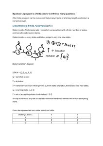 DFA Lecture Notes: Deterministic Finite Automata Theory of Computation