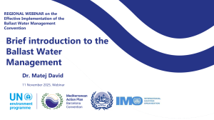 Brief Introduction to Ballast Water Management: BWM Convention