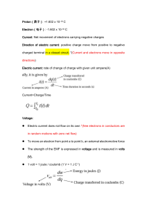 Electric Current & Voltage Fundamentals: Charge, EMF, Formulas