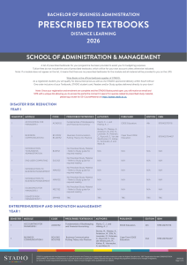 STADIO BBA Prescribed Textbooks 2026 | Distance Learning Book List