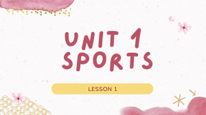 Unit 1 Sports - Lesson 1: English Lesson Presentation for Kids