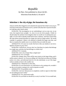 Plato's Republic, Books II&ndash;IV: Justice and the Ideal City