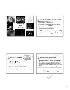 Math, Art & Music: The Connection &ndash; Golden Ratio, Fibonacci, Harmony