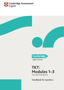 TKT Modules 1&ndash;3 Teaching Knowledge Test Handbook for Teachers
