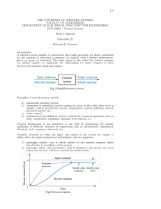 ECE 3330A Control Systems Lecture Notes: Intro to Feedback Control