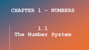 System liczbowy &ndash; klasyfikacja liczb (N, W, Z, Q) &ndash; prezentacja