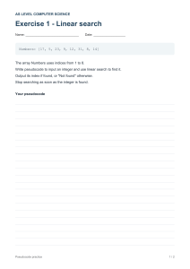AS Level Computer Science: Linear Search & Bubble Sort Pseudocode