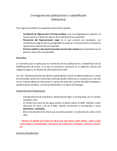 Cronograma de Publicaciones y Radiodifusi&oacute;n &ndash; Hidr&aacute;ulica (MDC DGA)