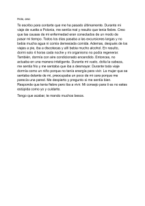 Carta informal en espa&ntilde;ol: enfermedad durante un viaje a Polonia