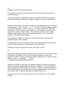 Statistics Summary: Correlation, Regression, Confidence Intervals