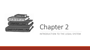 Chapter 2: Introduction to the Canadian Legal System