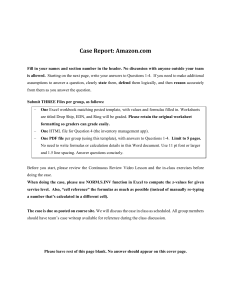 Amazon.com Case Report: Supply Chain & Inventory Management