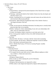 Salvation History: Old Testament Review Lecture Notes