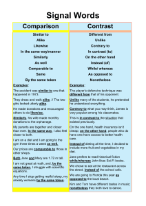 Signal Words for Comparison and Contrast in English