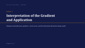 MAT291 Class 7 Lecture Notes: Interpretation of the Gradient