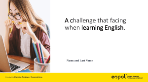 Challenges When Learning English &ndash; Student Presentation