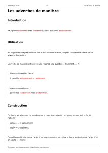 Les adverbes de mani&egrave;re : r&egrave;gles et formation en -ment