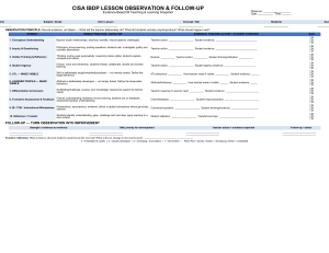 CISA IBDP Lesson Observation & Follow-Up | Teaching Snapshot Form