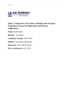 Comparative Case Study of Ramjet and Scramjet Propulsion Systems