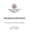 2026 Philippines Bar Exam: Civil Law and Land Titles and Deeds