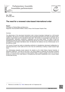 The Need for a Renewed Rules-Based International Order &ndash; PACE Report
