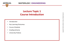 ECE 124 Digital Circuits & Systems – Course Introduction (UWaterloo)