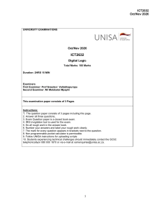 ICT2632 Digital Logic &ndash; egzamin UNISA Oct/Nov 2026 z logiki cyfrowej