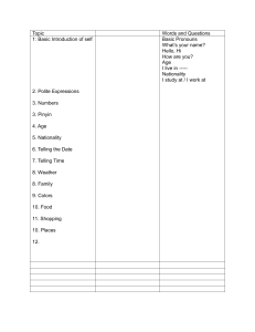 Beginner Chinese Course Syllabus: Topics & Basic Phrases