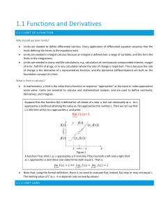 Functions and Derivatives: Limits, Differentiation & Engineering Applications