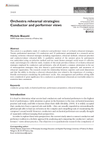 Orchestra Rehearsal Strategies: Conductor and Performer Views