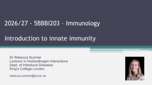 Introduction to Innate Immunity &ndash; Immunology Lecture 5BBI203
