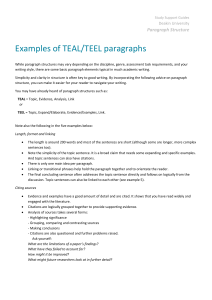 Paragraph Structure Guide: TEAL/TEEL Examples | Deakin University
