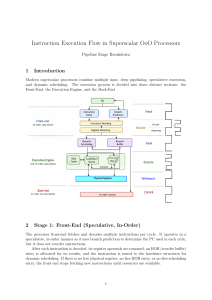 Instruction Execution Flow in Superscalar OoO Processors