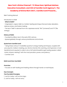 Reiki Training Manual: Usui Reiki Levels 1 & 2 by Camille Conti