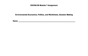 ENVS&100 Module 7 Assignment: Environmental Economics & Politics