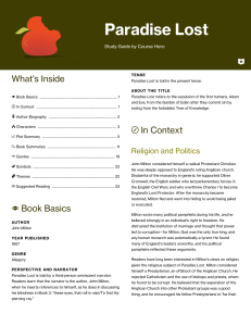 Paradise Lost Study Guide by Course Hero &ndash; Summary & Analysis