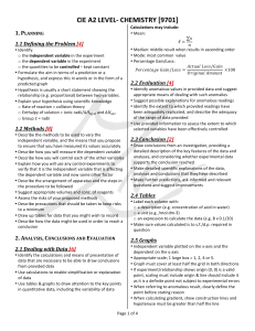 CIE A2 Level Chemistry 9701 Practical Skills Revision Notes