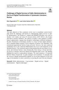 Challenges of Digital Services in Public Administration: A Review