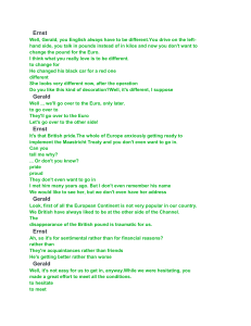 English Lesson: The Euro & EU Dialogue with Vocabulary and Grammar
