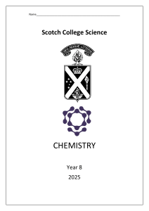 Year 8 Chemistry Workbook &ndash; Atoms, Periodic Table, Reactions