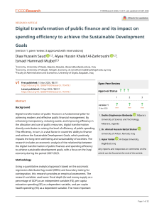 Digital Transformation of Public Finance & Spending Efficiency: Iraq