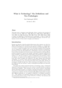 What is Technology? Six Definitions and Two Pathologies - Nightingale
